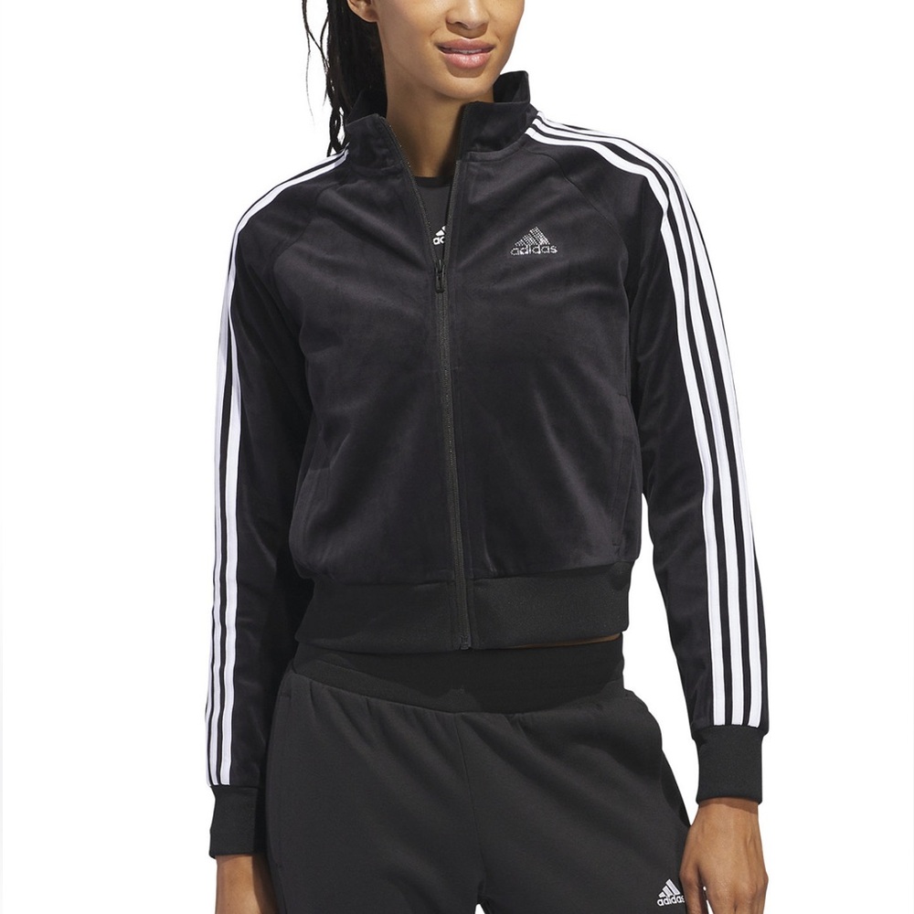 Adidas Velour Black Track Jacket
